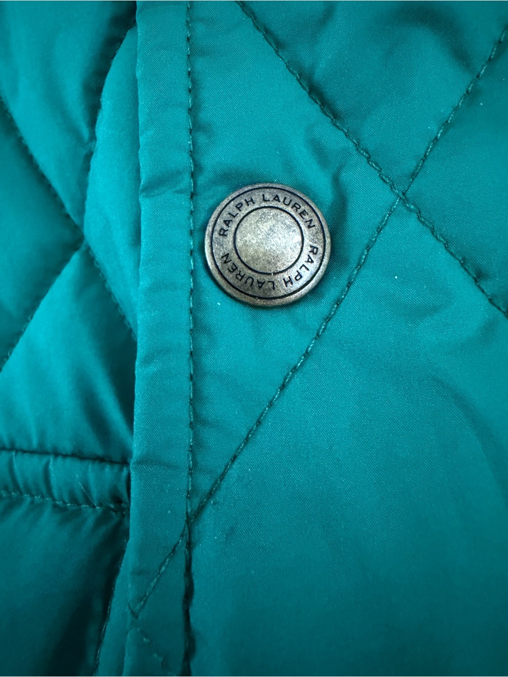 Polo by Ralph Lauren Green Quilted Jacket with Corduroy Collar - Picture 6 of 6